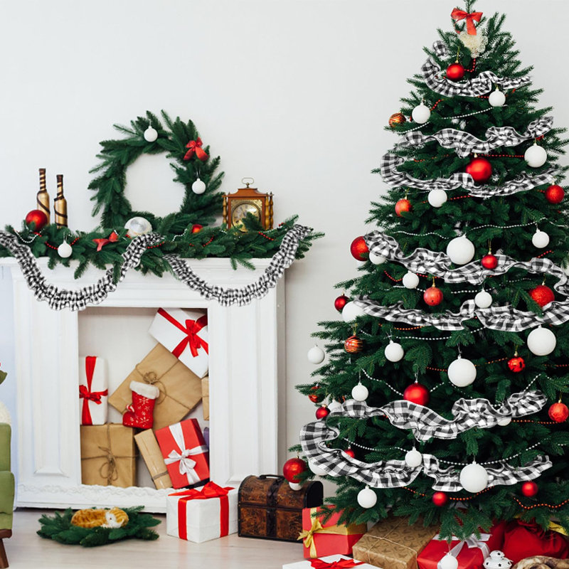 Ophelia Co. Christmas Tree Ribbon Garland 9 Ft X 6 Rolls Wayfair